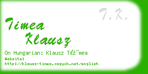 timea klausz business card